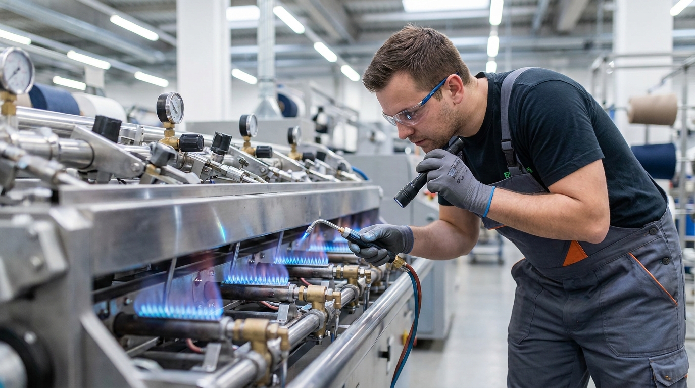 Stenter Machine Maintenance: 10 Tips to Extend Machine Life 4 gas burners blue efficient