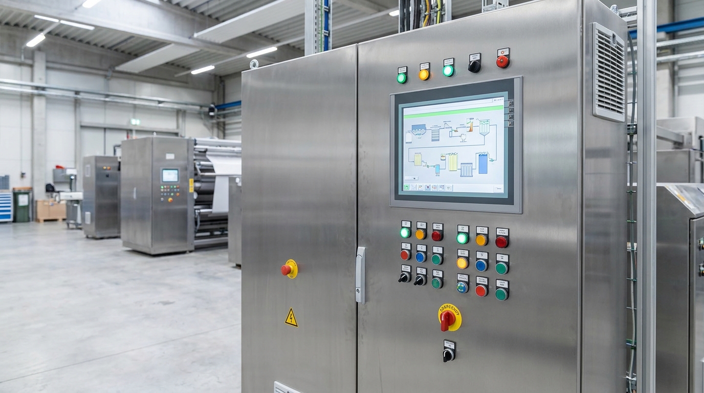 Stenter Machine Not Working? 8 Faults and Fixes 4 control panel industrial electrical