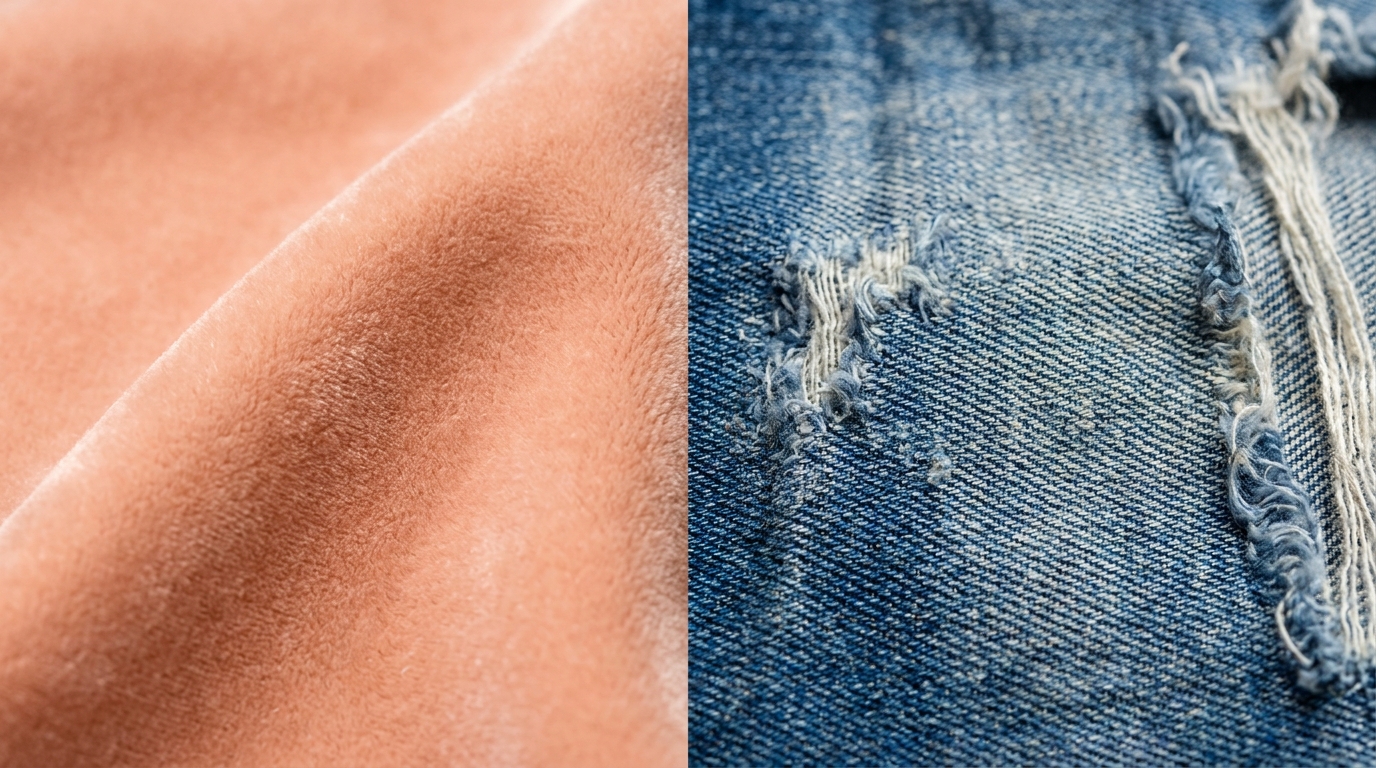 fabric velvety distressed