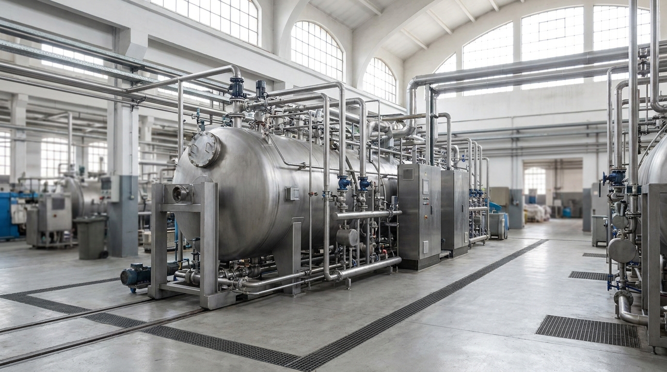 Modern low-liquor-ratio jet dyeing machine operating in an eco-friendly textile mill.